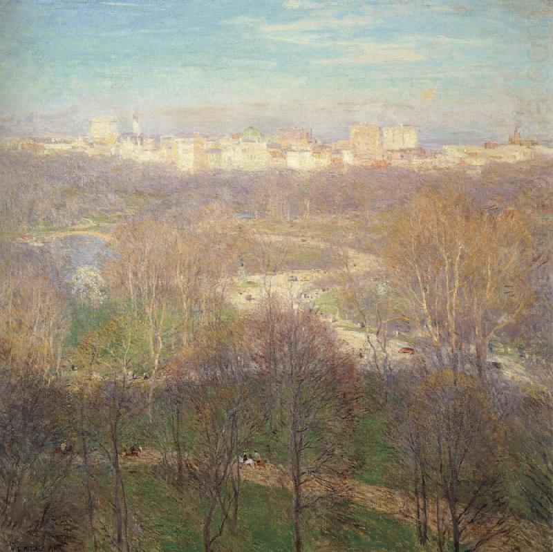 Early Spring Afternoon-Central Park, Metcalf, Willard Leroy